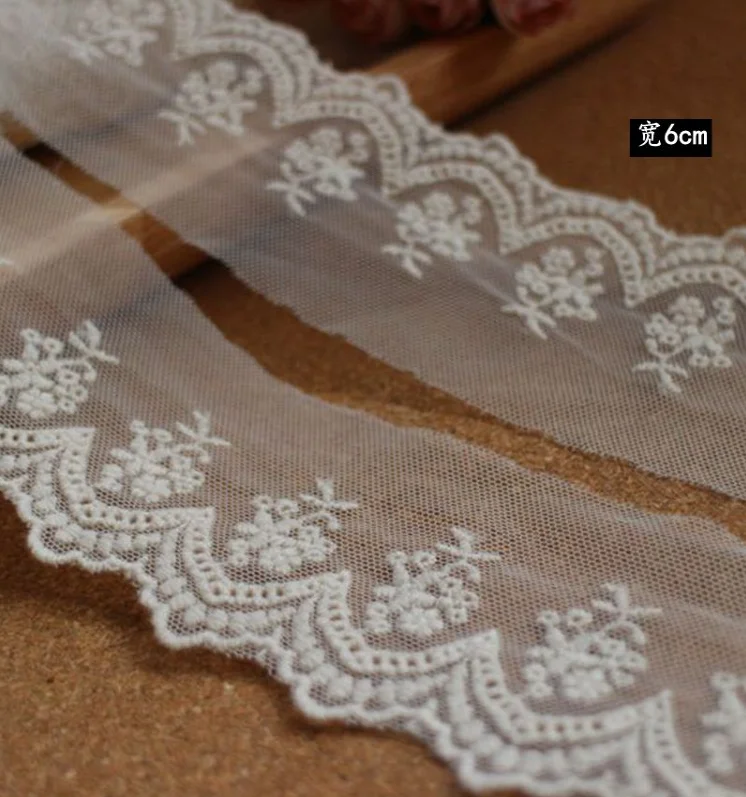 2 м/лот ширина 6 см бежевая кружевная ткань из 100% хлопка для украшения дома сделай