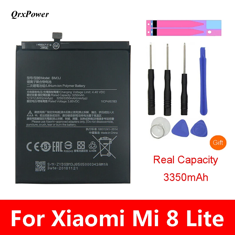 Оригинальный аккумулятор BM3J для Xiaomi 8 lite Mi8 с реальной емкостью 3350 мАч сменный