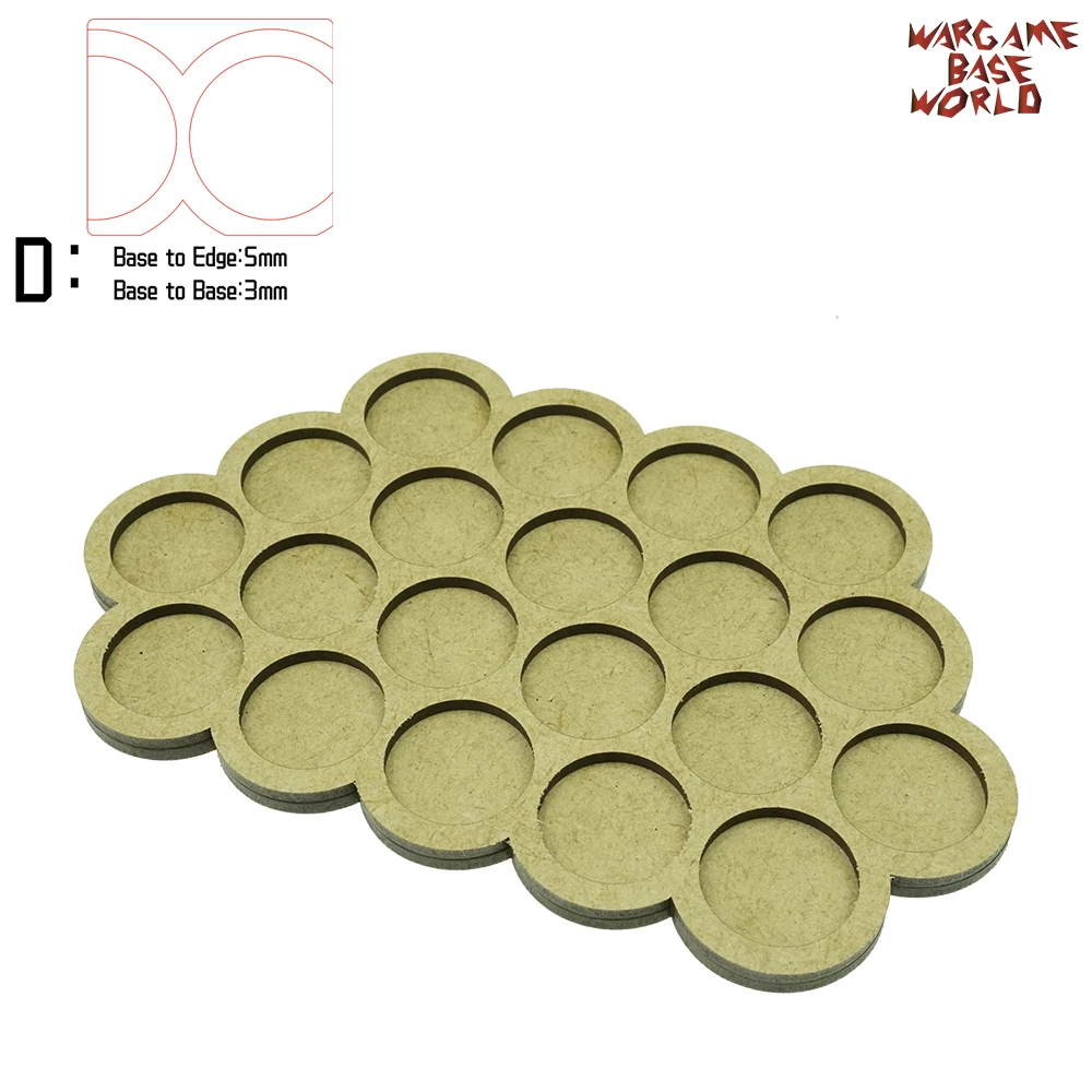 edge3basetobase3 Wargame Base World-Movement Tray-20 цоколей 25 мм круглая Тройная форма MDF - Цвет: edge3basetobase3