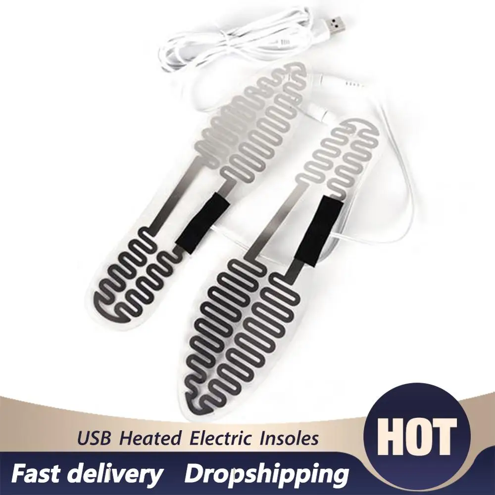 1 парные стельки грелки с USB зимние электрические для ног подогревом обувь