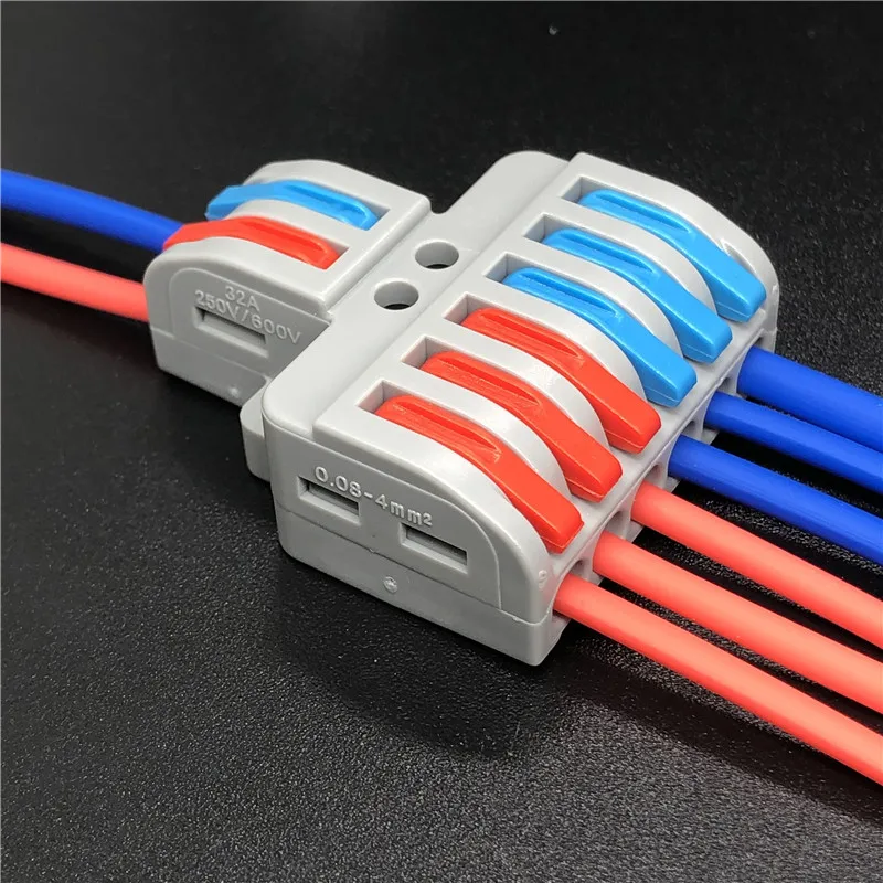

1PCS Connectors 2 In 6 Out Pin For Electrical Cable Wire Terminals Lazy Fast Crimp Universal Diy Connector LT-623