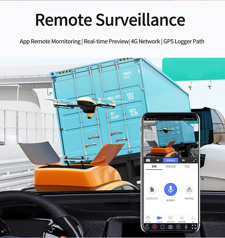 Bluavido 4G Android 9.0 Car DVR GPS Navigation HD 720P Truck Bus 24h Remote Monitoring Dash Camera 15M Rear Cable Video Recorder |