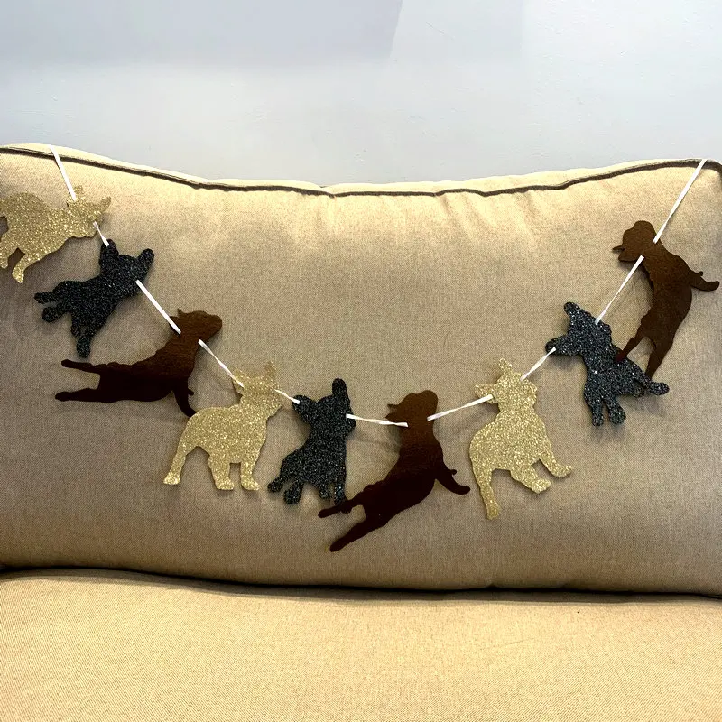 

Happy Pet Birthday Home Decoration Glitter Felt Banner Party Supplies For Kids DIY Dog Decor Table Accessories Golden retriever