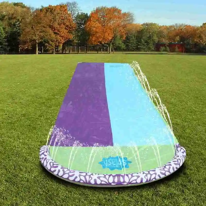 

Double Water Slide Mat Inflatable Surfboard Summer Waterskiing Water Sports Lawn Toys Outdoor Gift Splash Jet Play Bed Game P2B0