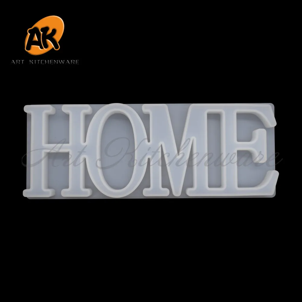 

New Arrival Word HOME DIY Transparent Silicone Mould of Dried Flower Resin Decorative Craft Type Cake Decoration Tool