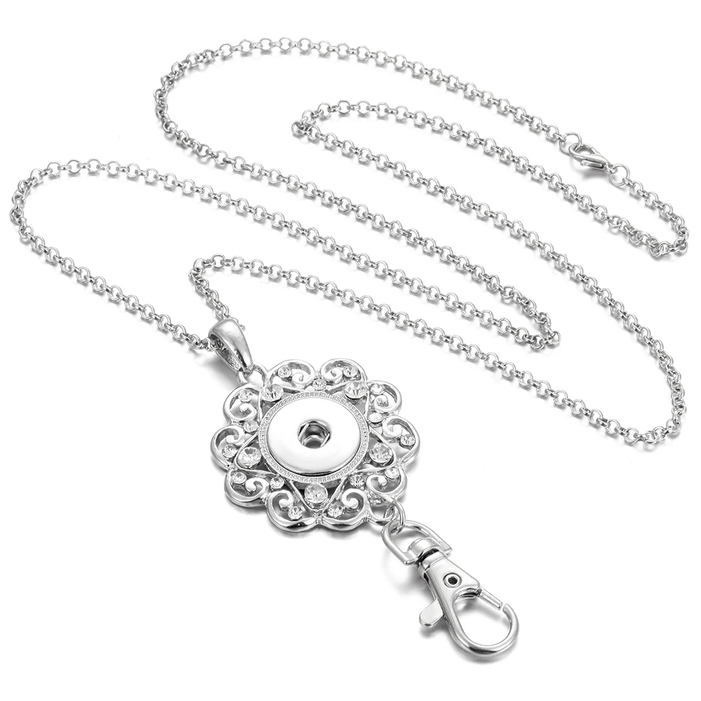 Новинка ювелирное изделие серебряный цвет ожерелье с подвеской 18 мм кнопка