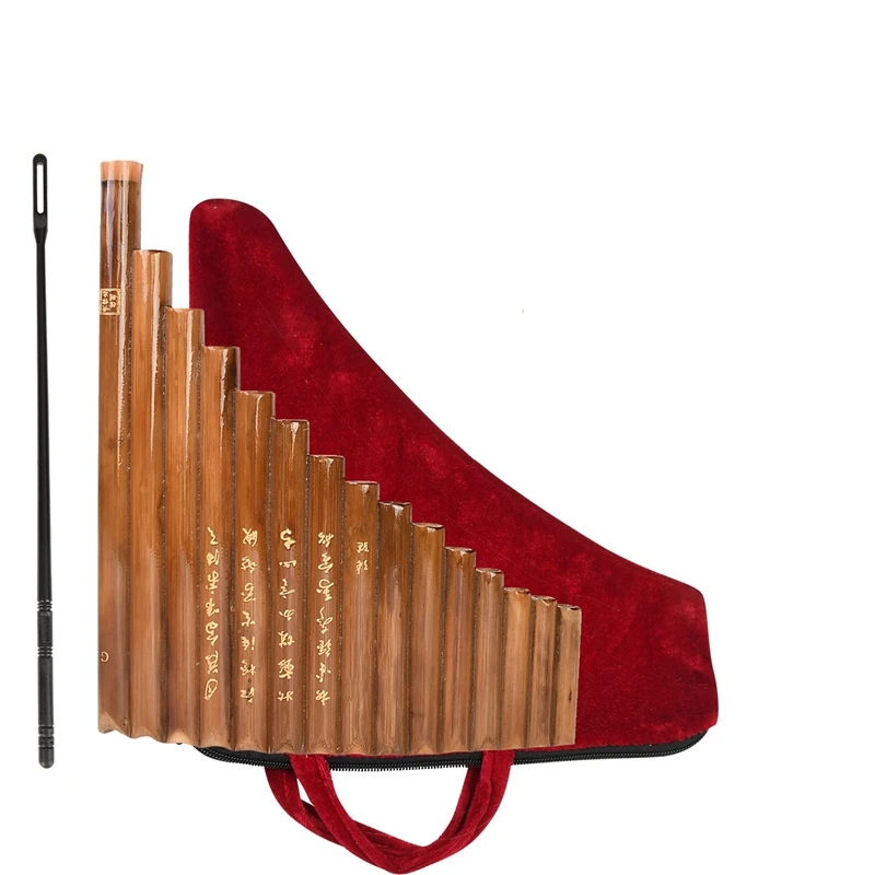 

Pan Flute 15 Pipes Tunable Natural Bamboo From Traditional Woodwind Instrument Included Accessories