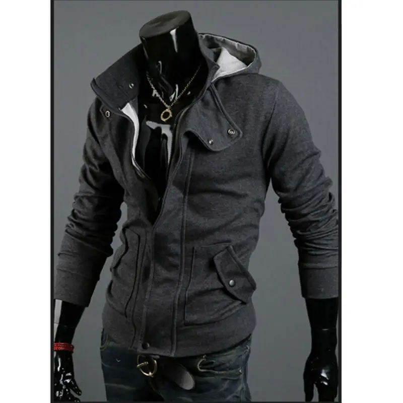 Новые мужские теплые зимние куртки на молнии с боковыми карманами приталенное