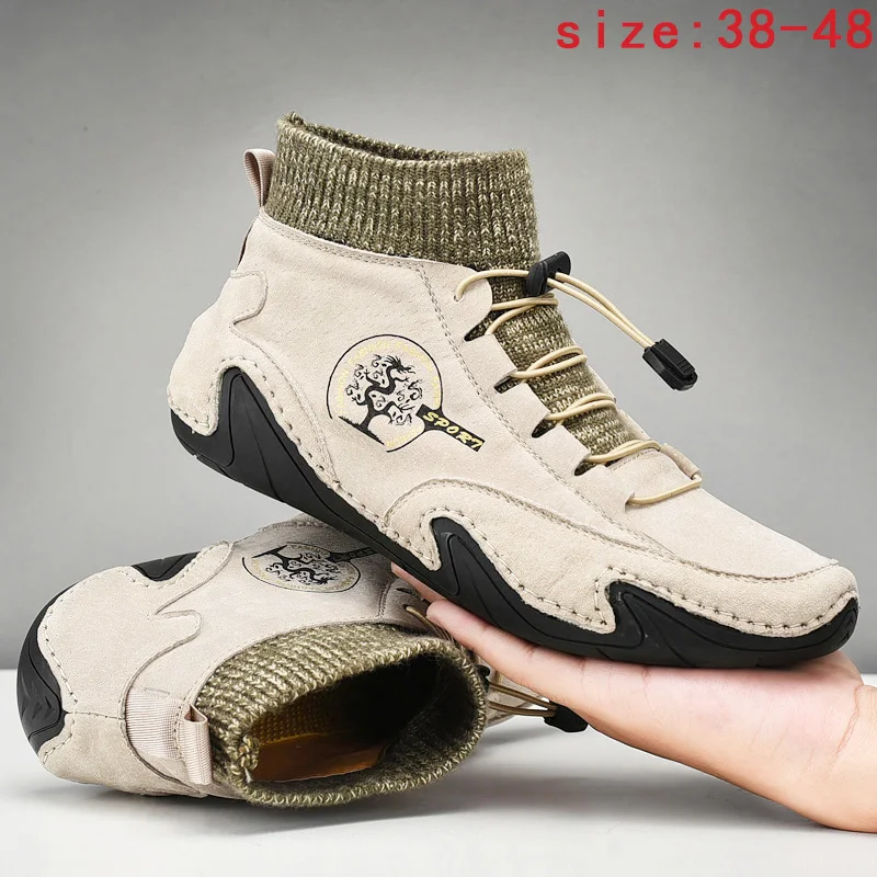 

Artificial Leather Shoes Men Walking Shoes Comfortable Flat Trendy Sneakers Non-Stop Business Male Casual Shoes