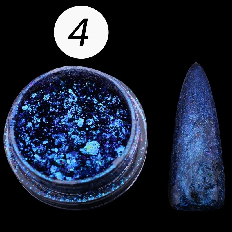 Голографический хамелеоновый порошок для ногтей с павлином зеркальные хромовые