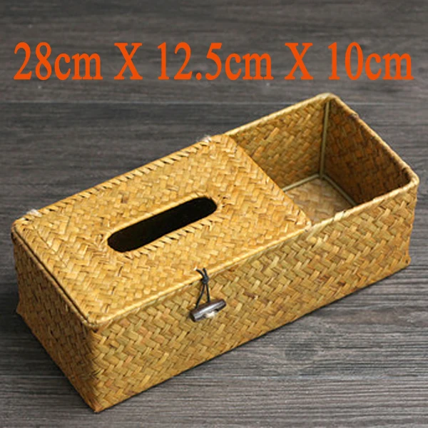Ручная работа соломенная коробка для салфеток многофункциональная хранения в