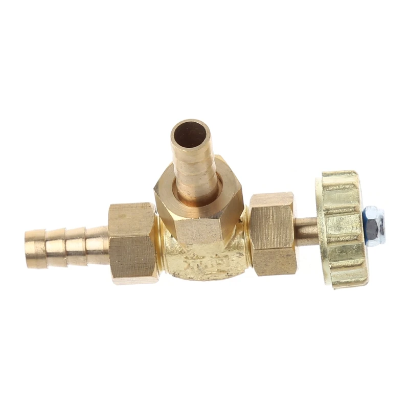 

P15D Elbow Brass Needle Valve 8mm Propane Butane Gas Adjuster Barbed Spigots 1 Mpa