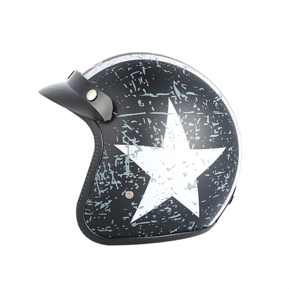 BLD Vintage Motorcycle Jet Helmet Cafe Racer Open Face Retro 3/4 DOT Certified Casco Casque Moto for Man Women | Автомобили и