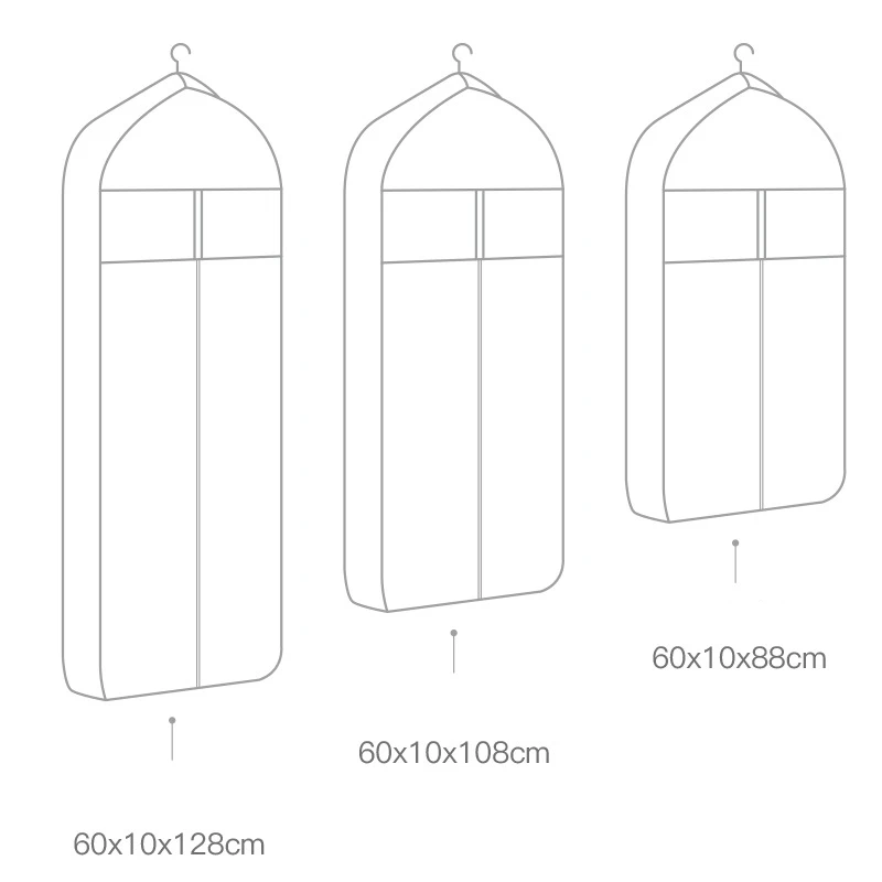 

Non Woven Clothing Dust Covers Suit Bag Garment Dress Suit Coat Protector Dust Cover For Clothes Organizer Wardrobe Storage Bags