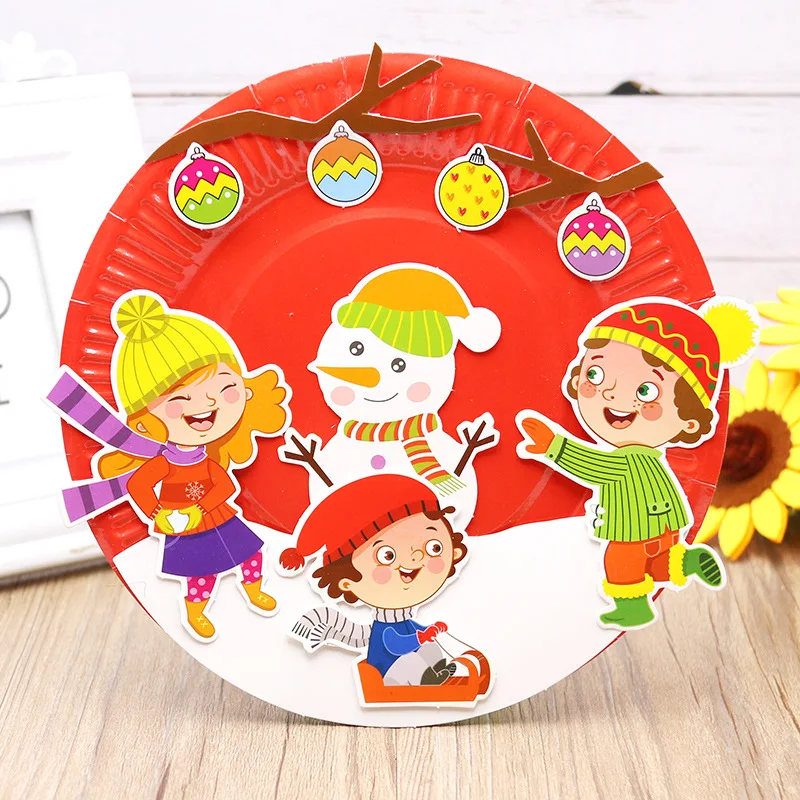 Christmas4 Детский сад много декоративных поделок diy игрушки головоломка бумажный лоток ремесла детские развивающие игрушки для детей Девочка/Мальчик Рождественский подарок 906 - Цвет: Christmas4