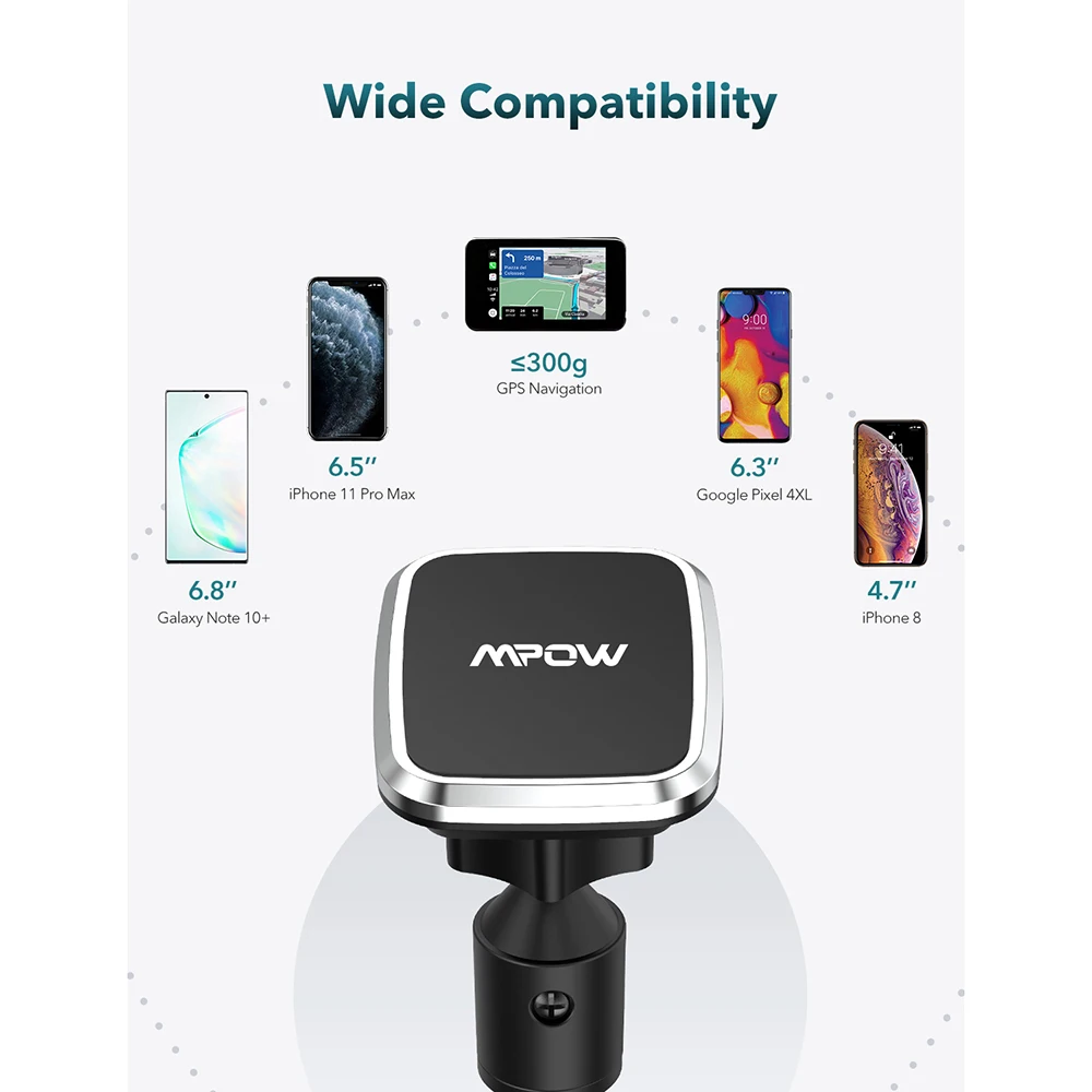 

MPOW CA154 Magnetic Car Phone Mount Dashboard Windshield Car Phone Holder Car Mount Strong Suction Cup Compatible iPhone Galaxy