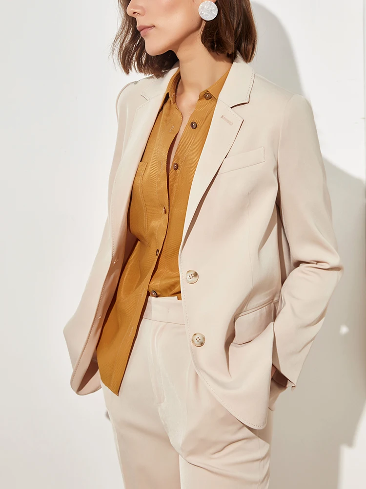 

2021 new fashion women's casual fashion suit jacket women beige suit free shipping spring and autumn