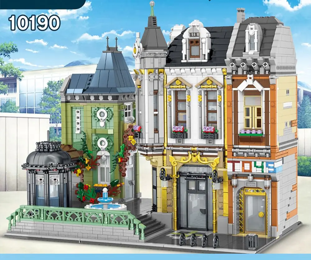 

MOC Expert City Streetview Series Queen Bricktoria Bar Bricks Post Office store Model kits Building Blocks Kids Toys DIY Gifts