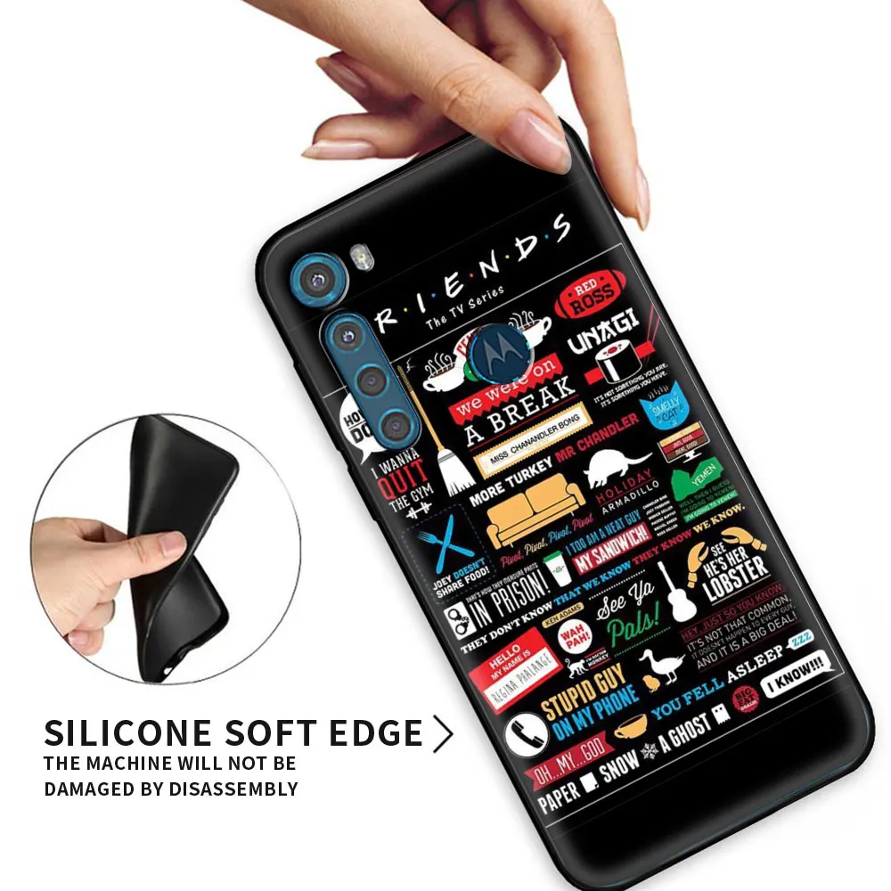 

Soft Cover for Motorola G G30 G10 G9 G8 Plus Coffee friends TPU Coque For MOTOROLA One Fusion Edge ES6 Black Guscio