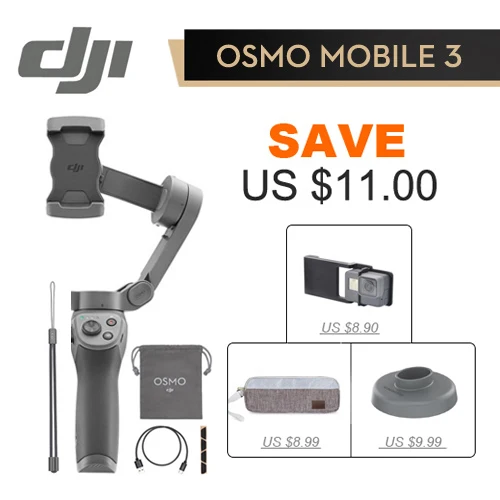 DJI Osmo Mobile 3 Combo 3-осевой Ручной Стабилизатор складной портативный шарнирный держатель стабилизатор для смартфона управление жестами - Цвет: OM3 Combo B