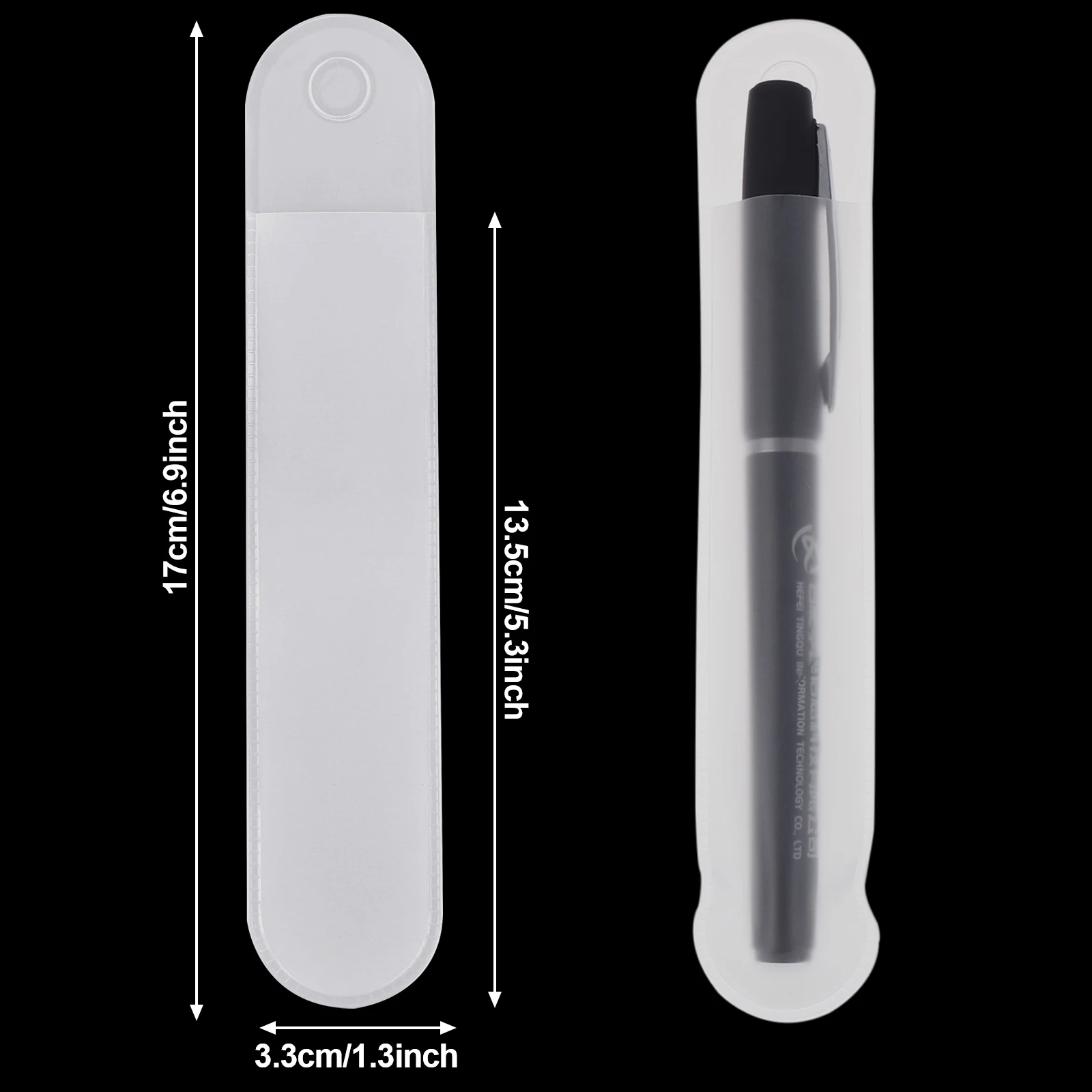 

Clear PVC Pen Pouch Bag Single Pen Packaging Sleeve Holder Ballpoint Pencil Gift
