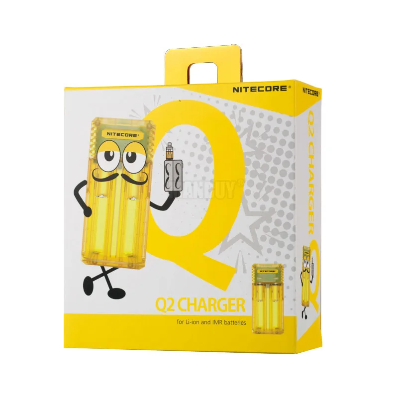 2020 NITECORE Q2 2 слота 2Bay 2A быстрое зарядное устройство для Li Ion IMR Nicd CR123A 16340 10440 AAA 14500 18650