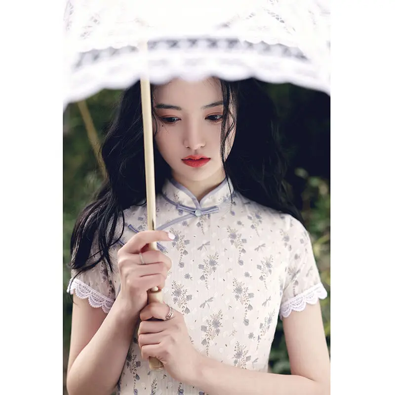 Женский Cheongsam с воротником-стойкой модное повседневное Ципао Vestidso элегантное