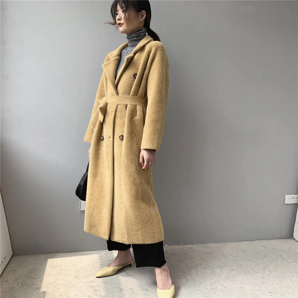 Новинка 2019 зимнее Свободное пальто Женское из искусственной норки Женская