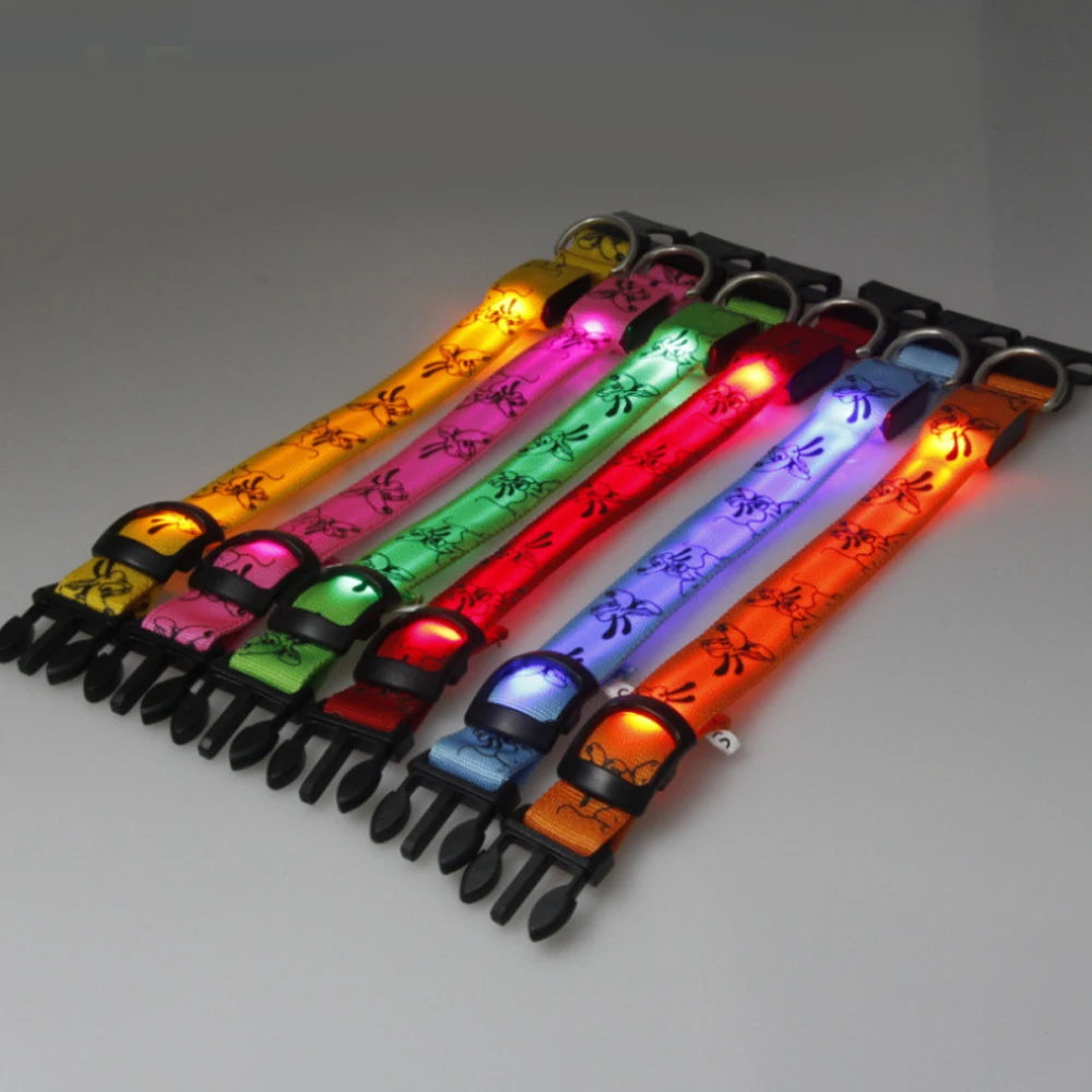 Зарядка через USB или кнопка аккумулятора Светодиодный ошейник для собак с