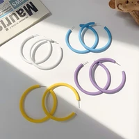 2021 wholesale fashion cute big ear ring female temperament earrings candy color big circle earrings party earrings accessories