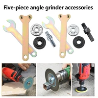 5 pcs electric drill converter with 1 connecting rod 2 wrench 2 lock nut polishing grinding cutting angle grinder accessories