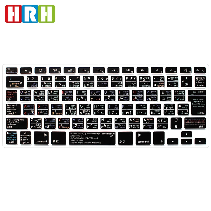 Функциональные ярлыки HRH VIM/VI силиконовый чехол для клавиатуры защитный Macbook Air Pro