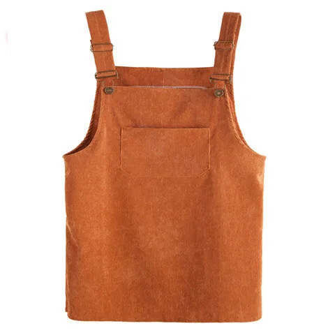 Женское вельветовое платье в стиле ретро осенне-весенний сарафан на подтяжках