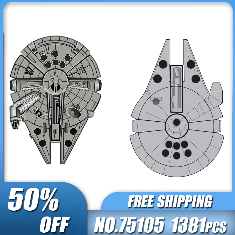 Звездная серия космический корабль Звездный истребитель сокол модели 05007 75105 DIY