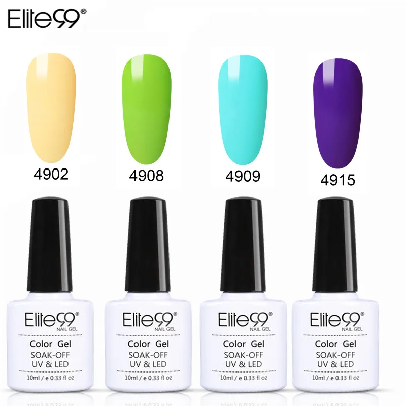 Elite99 10 мл Макарон Гель 4 шт./компл. лак для ногтей гель uv Vernis Гель-лак удаляющийся замачиванием Гель-лак для ногтей для укрепления Led Лак для ногтей искусства