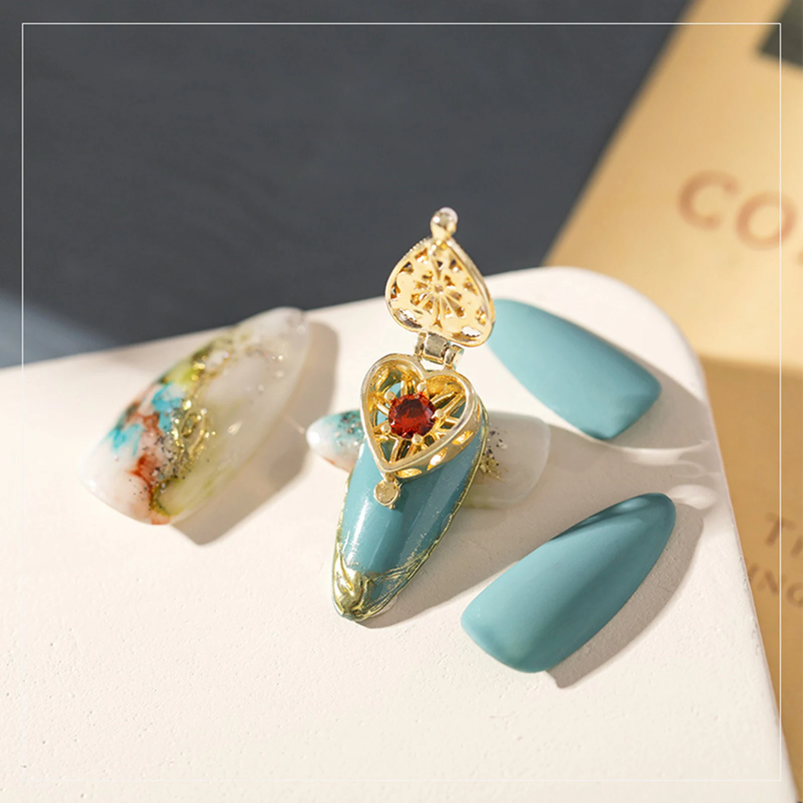 Fashion Heart Shape Pandora Box Design Nail Art Sequins Decal Manicure Decor | Красота и здоровье