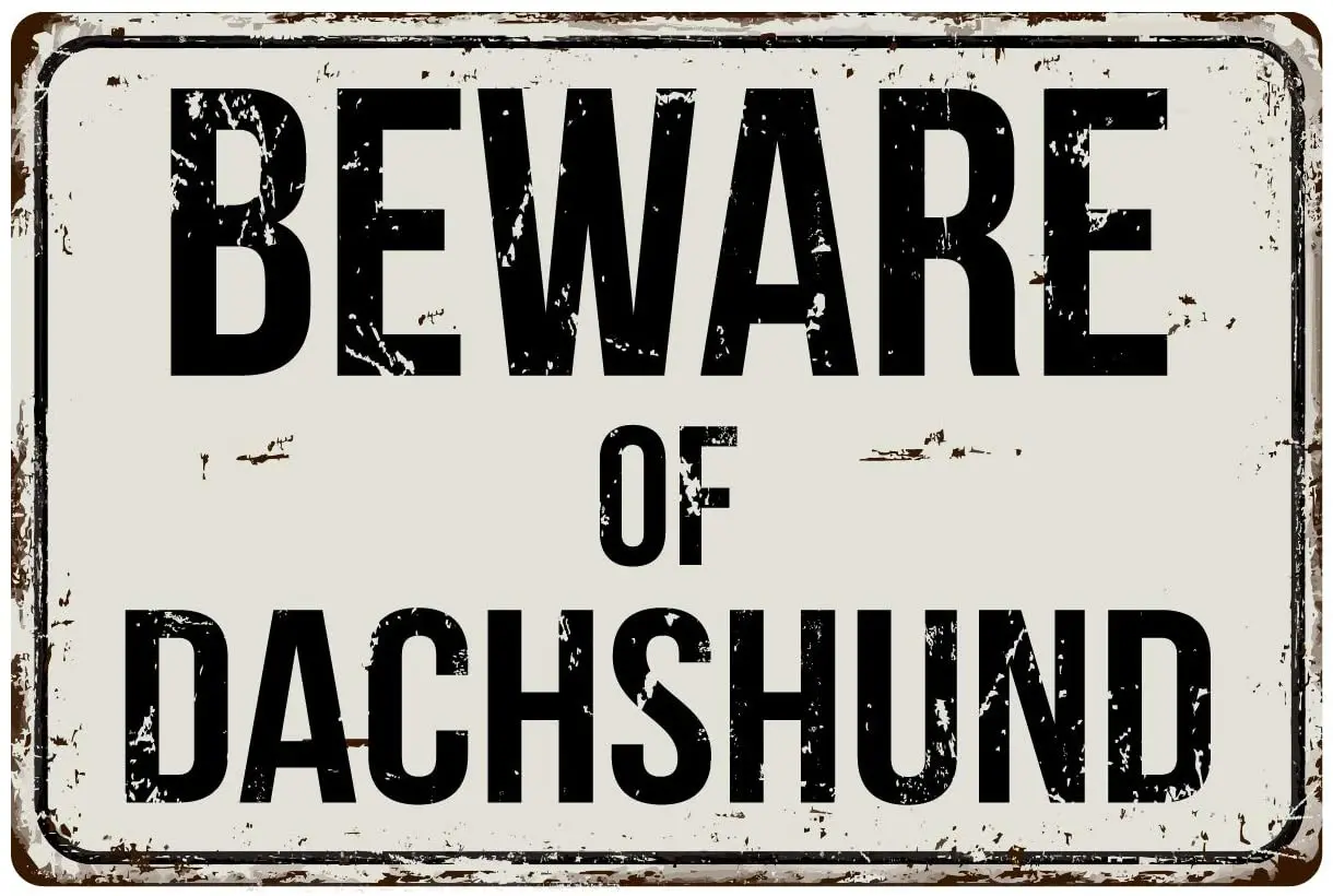 

Deerts 28VS Beware of Dachshund 8 x 12 Vintage Aluminum Retro Metal Sign