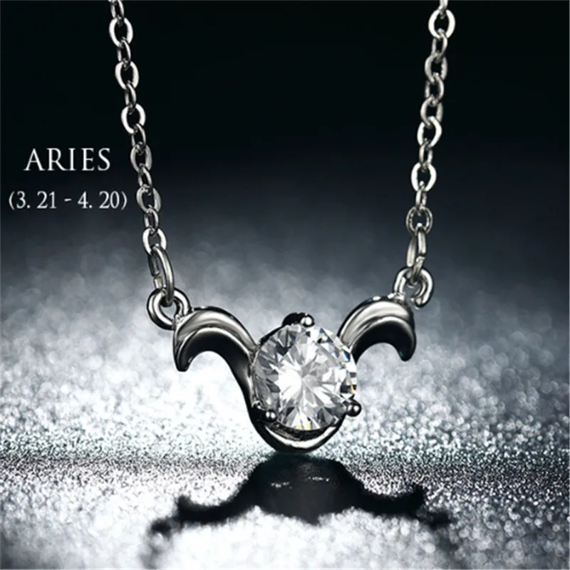 Женское Ожерелье со знаками Зодиака серебряного цвета с 12 созвездиями |