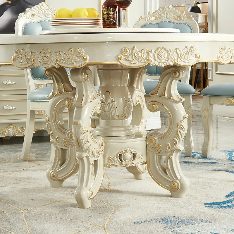 Набор обеденных столов и стульев в европейском стиле из массива дерева с