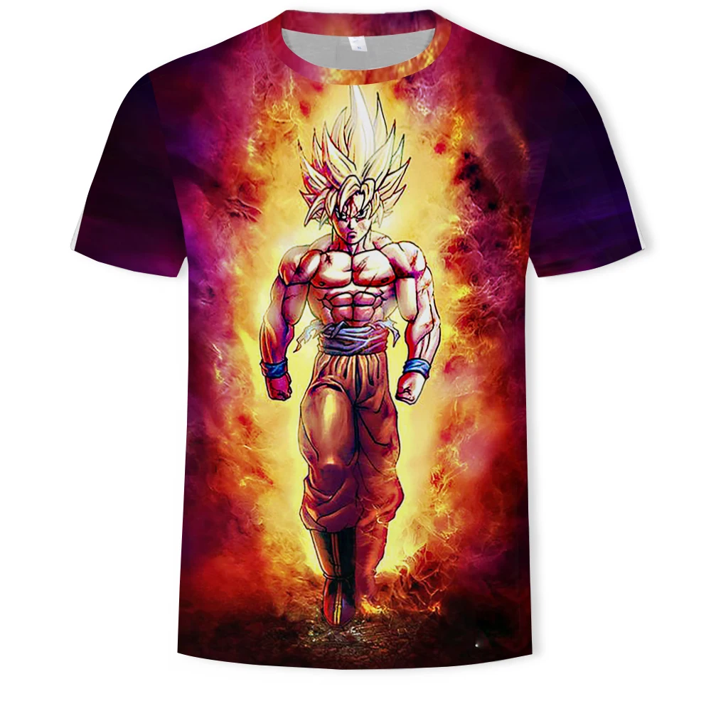 

New Summer Fashion Animation Seven Dragon Bead 3d printing pattern men's short-sleeved fashion casual t-shirt apparel