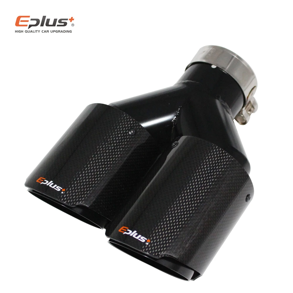 EPLUS автомобильный углеродное волокно глянцевый наконечник глушителя Y-образный