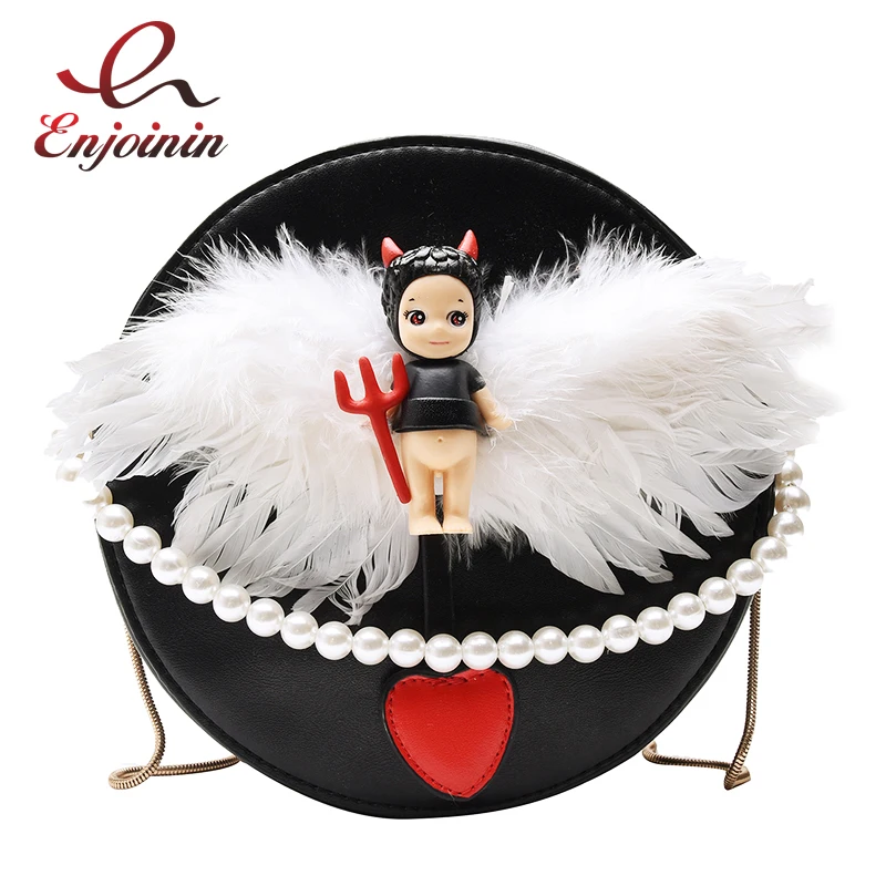 Модная женская сумка на плечо с милым пером ангелом из искусственной кожи