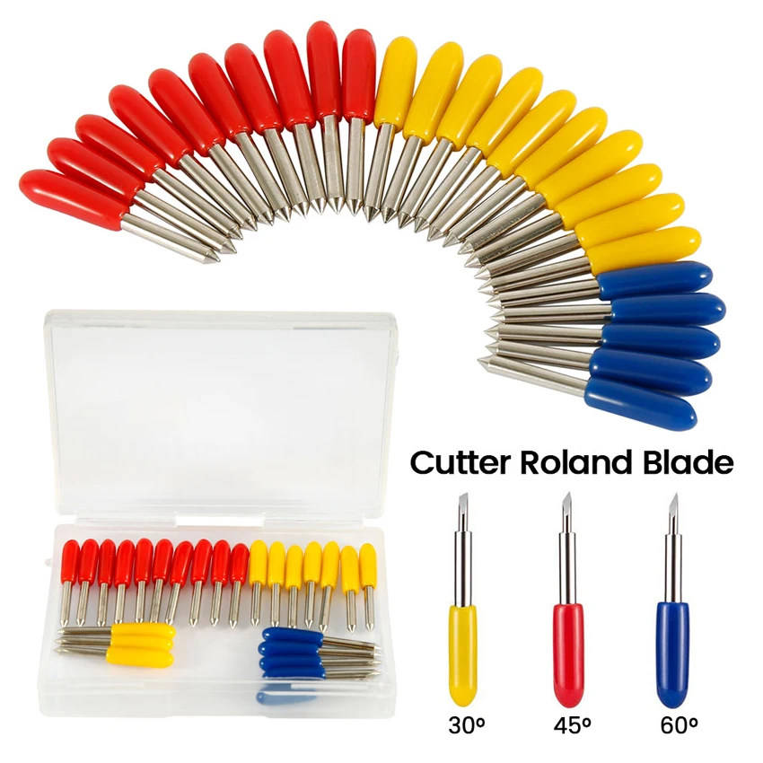 15 шт. нож Roland лезвие плоттера резак винил режущий Карбид 30Deg 45Deg 60Deg Концевая фреза