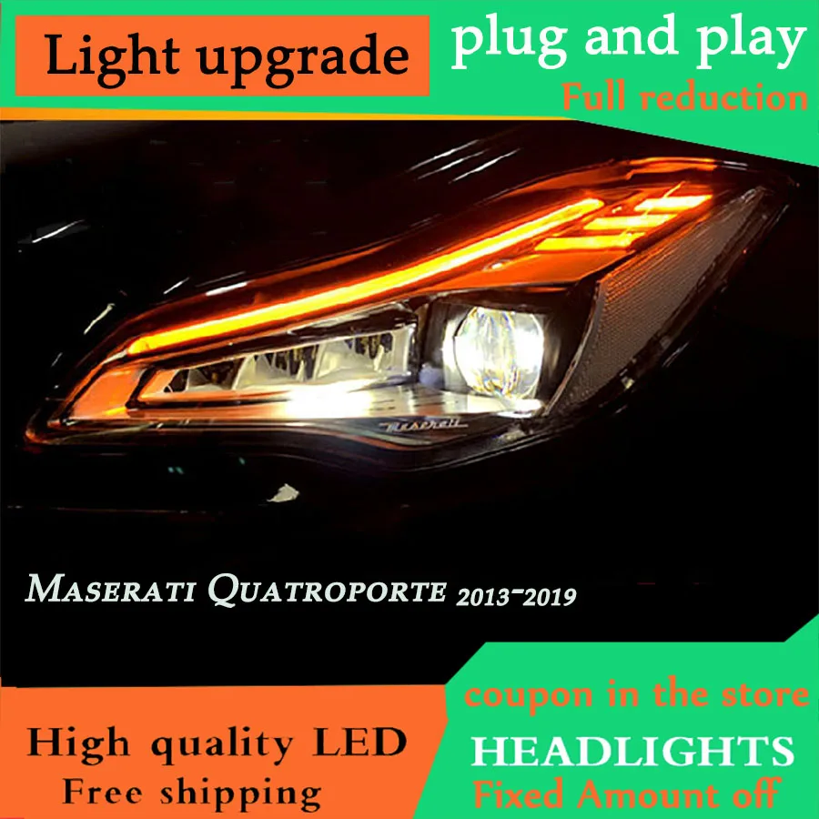 DY_L автомобильный стиль для Maserati Quattroporte фары 2013 для Quattroporte полный светодиодный налобный фонарь DRL