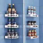 Кухонная настенная полка для органайзер для хранения на полке, полка для специй, полка для хранения, полка для кухни, ванной, без гвоздей, алюминий