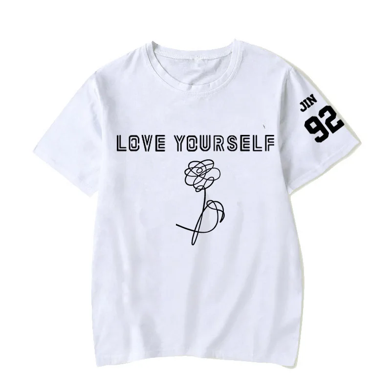 t-shirt 19 Rap Monster Джин SUGA J-HOPE JIMIN V Юнга Кук футболка LOVE YOURSELF слеза портрет комиксов футболка с узором в стиле граффити Кей-поп Харадзюку, с мультяшным принтом - Цвет: t-shirt 19