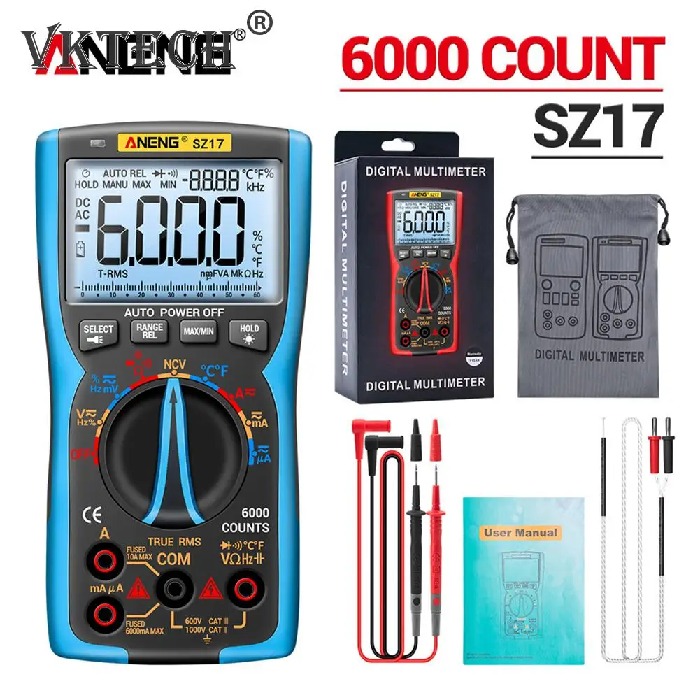 

Цифровой мультиметр, детектор бесконтактного напряжения, с ЖК-дисплеем