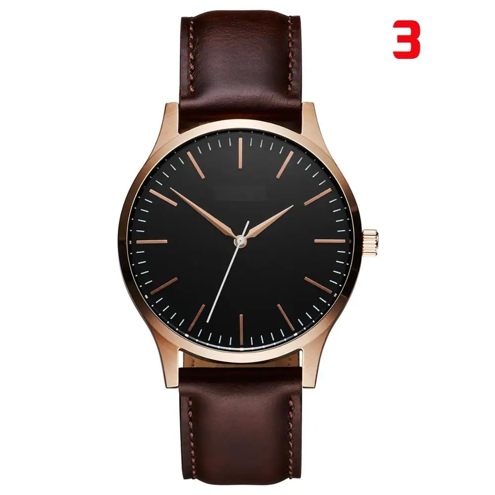 

Watch Luxury 2021 Male Sport Quartz Wrist Watches Stainless Steel Case Leather Band Business Clock