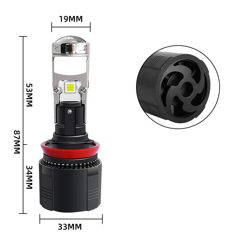 

Suitable For Y9 Automotive LED Headlight Fisheye Lamp 9005H11 H7 H4 Double-light Small Lens Far And Near Integrated Lamp A80