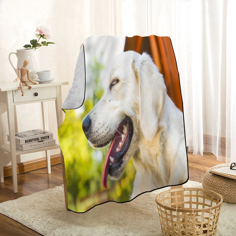 ?? カスタム黄金の犬スローブランケットパーソナライズ毛布のためにソファ/ベッド/カーポータブル 3D 毛布子供のためホームテキスタイル